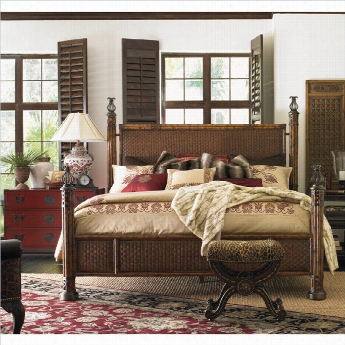 Henry Link Somers Isle Rattan California King Bed In Ogllden Bambio