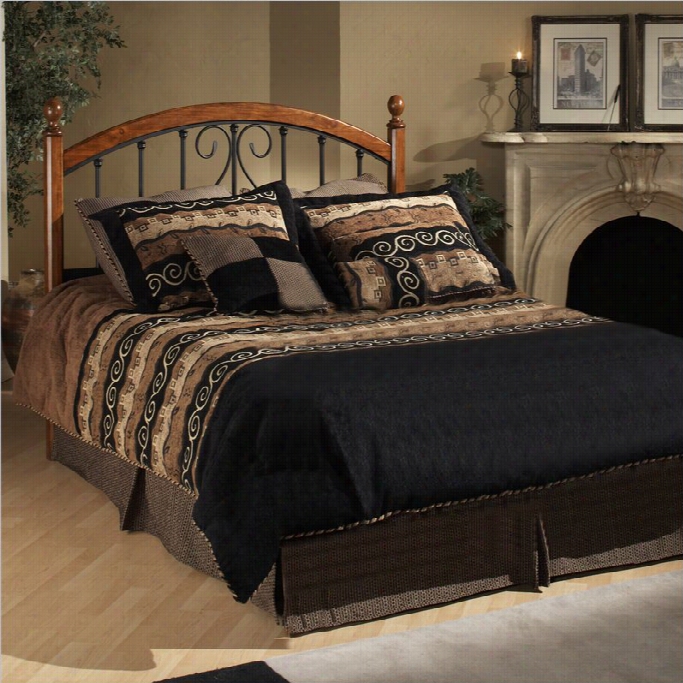 Hillsdale Burton Way Wood And Metal  Poster Bed In Cherry And Black-fullqueen
