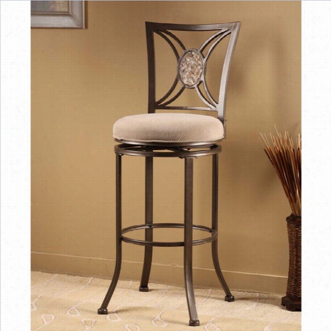 Hillsdale Rowan 30 Swivel Bar Stool I N White Brown