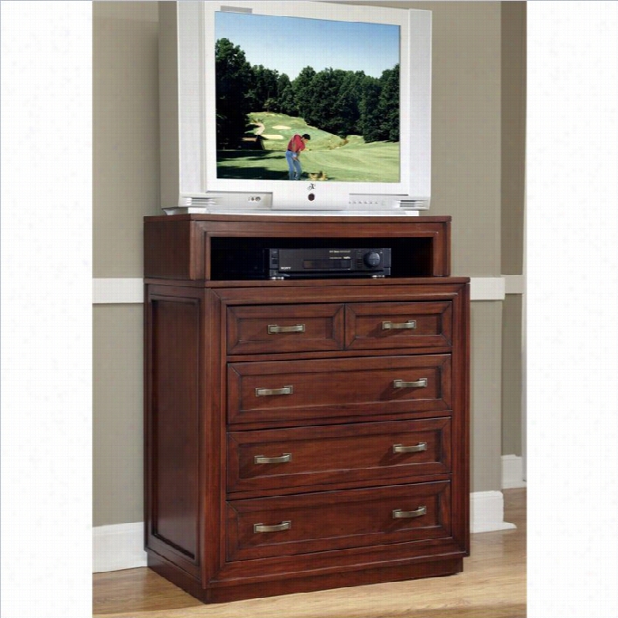 Home Styles Due Media Chest In Cherry Finish