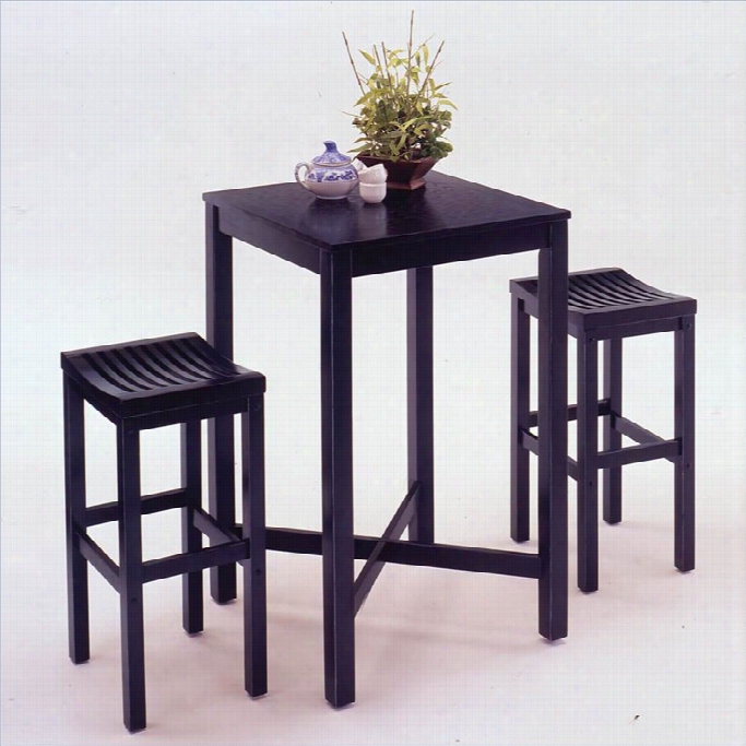 Home Styles Funriture Contour Black Pub Table And Bar Discharge  Set