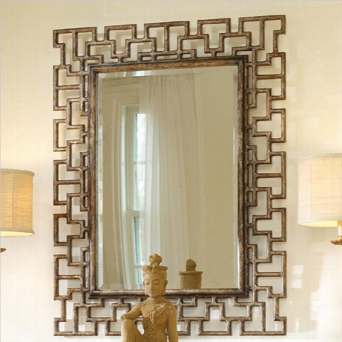 Hooker Furniture Melange Fretwork Mirror In Gold Finish