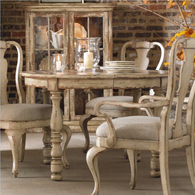 Hooker Furniture Wakefield Roundleg Dining Table With Leaf In Taupe