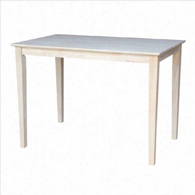 Interntaional Concepts Unfinished 36 Soliid Dining Table With Shaker Legs