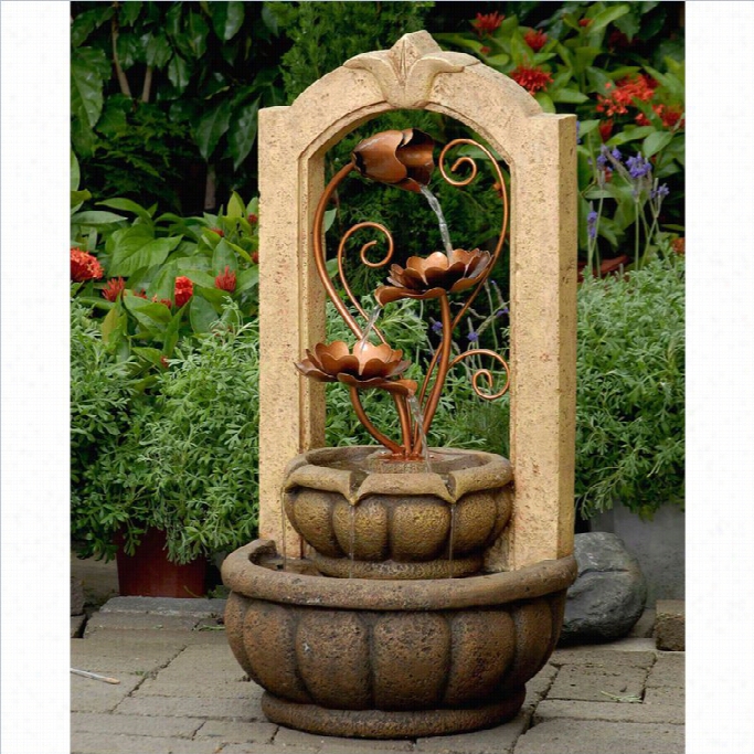 Jeco Classical Outdoor Indoor Water Fountain With Meta Flower