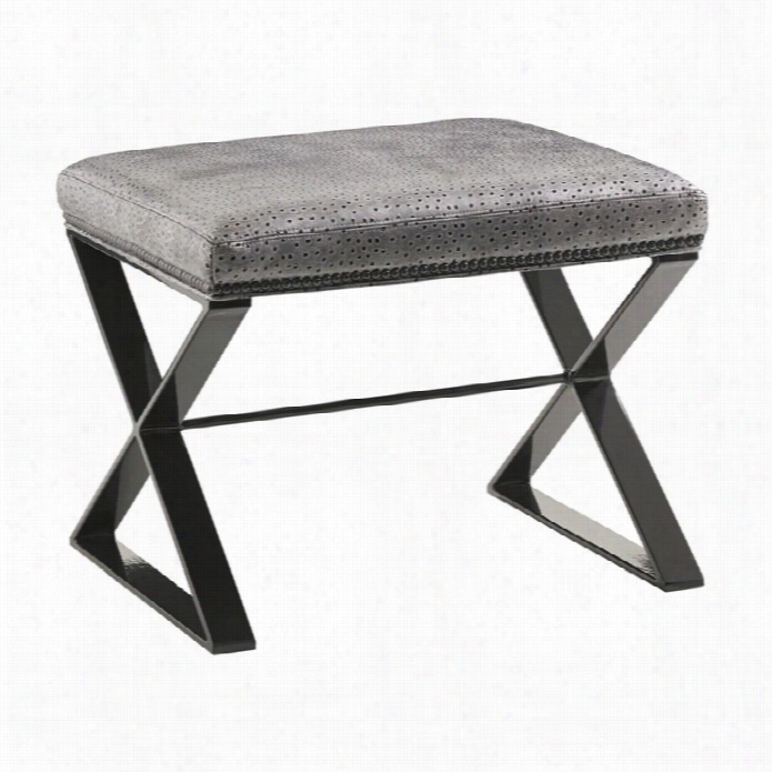 Lexington Carrera Lola Leather Bench In Smoke