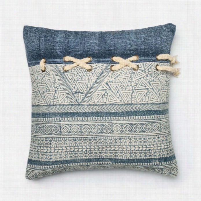 Loloi 1'10 X 1'10 Cottton Poly Pillow In Blue And Ivo Ry