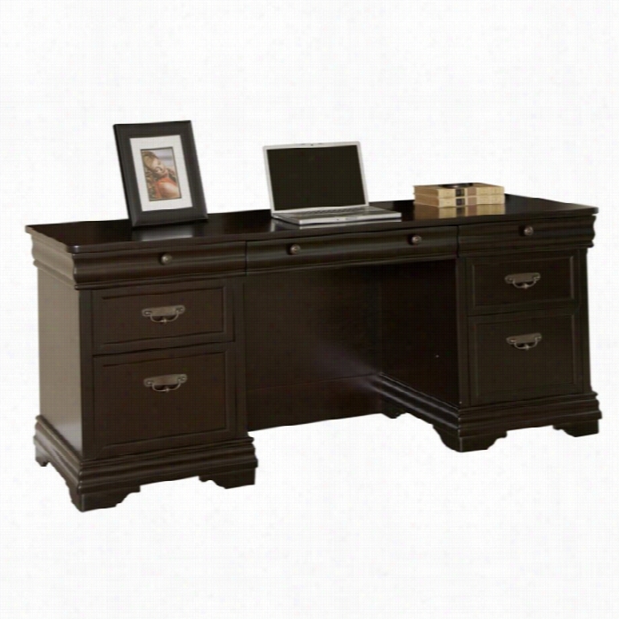 Martin Furniture Beaumont Computer Desk With Hutch In Deep Java Finish