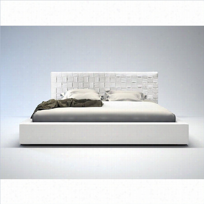 Modloft Madison Bed In White Leather-queen