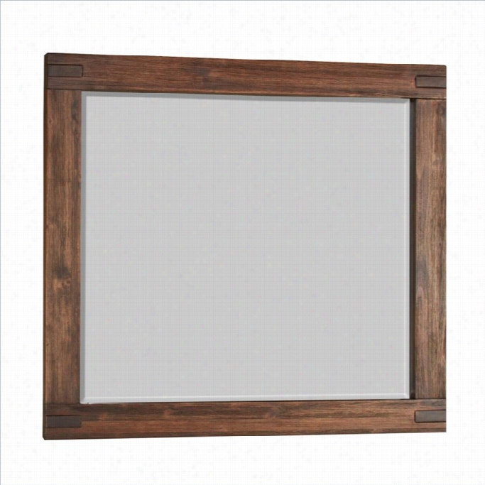 Modus Furniture Meadow Sol Iid Wood Rectangular Mirror In Brick Brown