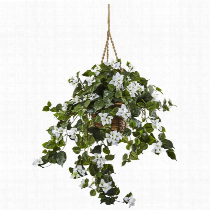 Nearly Natural Bougainvillea Hanging Basket