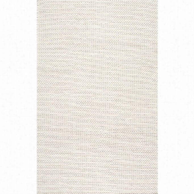 Nuloom  8' X 10' Hand Woven Chunk Woolen Cable Rug In Off White