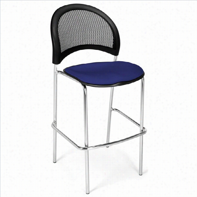 Ofm Moon 31.25 Chrome Stool In Royal Blue