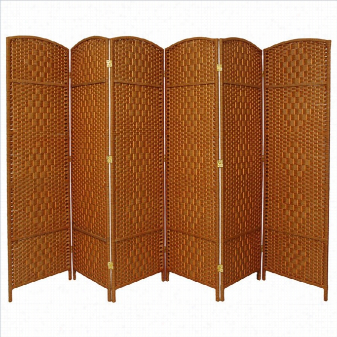 Oriental Daimond Weave 6 Array Room Diivder In Dark Bbeige