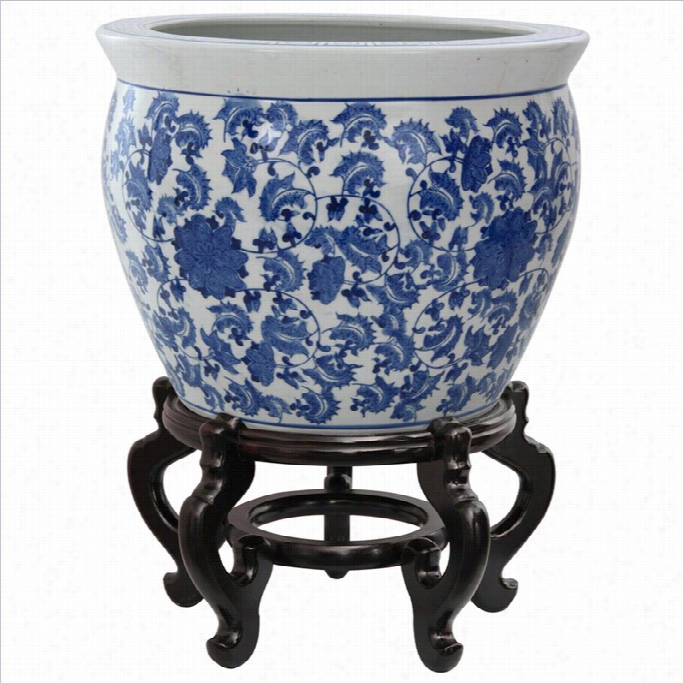 Eastern Furniture 20 Fishbowl In Blue And White