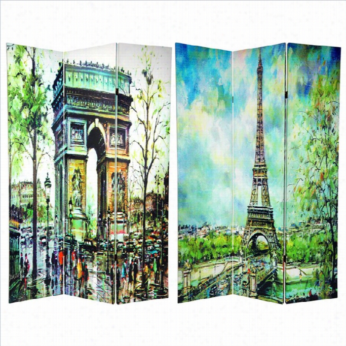 Orietal Furniture 6' Tall Paris Room Dvider In Multicolor