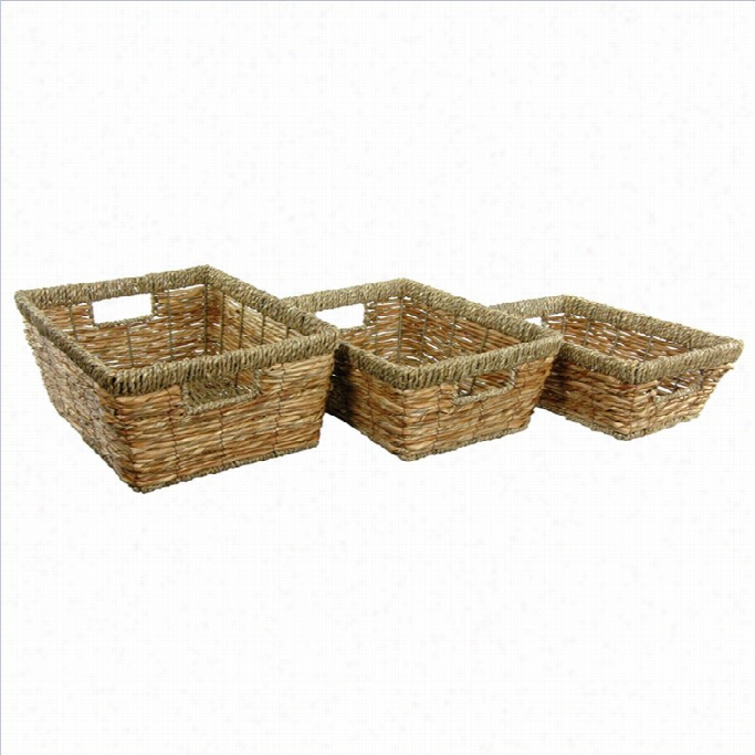 Oriental Furrniture Open Tote Tra Yin Natural (set Of 3))