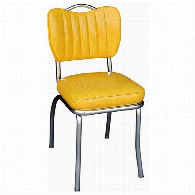 Richardson Seating Retro 1950s Handle Back Retro Kitchen Dining Chairman In Cracked Ice Yellow