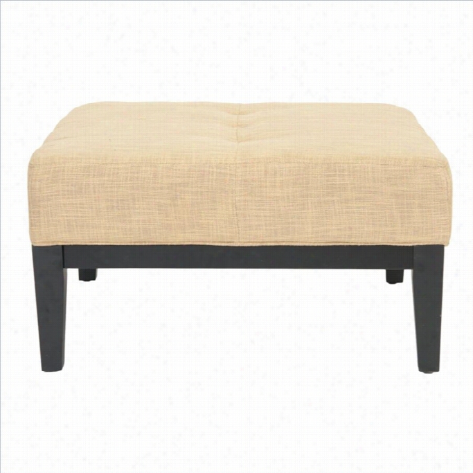 Safavieh Aubrey Eech Wood Polyester Viscose Cocktail Ottoman In Gold