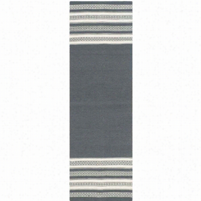 Safavieh Dhurries Dark Grey Contemporary Rug - 2'6 X 8'