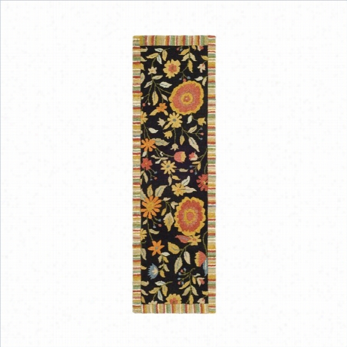 Safavieh Jardin Runner Rug  In Black-2'-6 X 10'