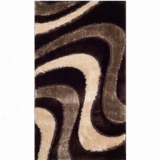 Safavieh Shag Rectangle Rug In Brown /  Beige