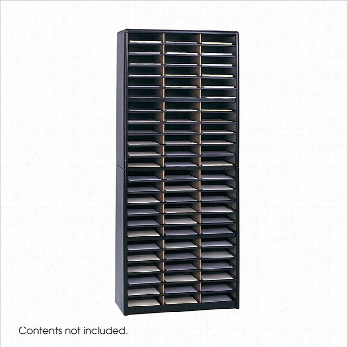Safco Value Soryer 72 Compartments Flat Files Organizer In Black