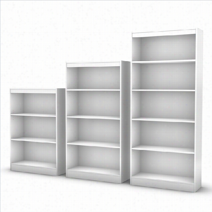 South Prop 3 Unite Bookcase Set In Pure W Hite