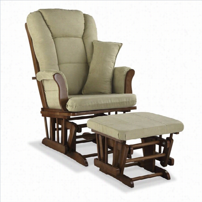 Stork Craft Tuscany Customglider And Ottoman In Dove Bbrown And Sage