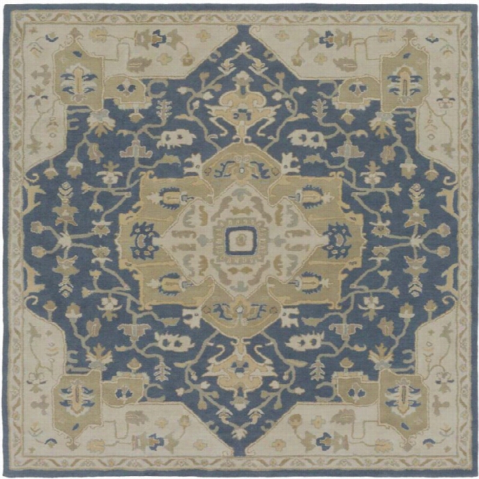 Surya Caesra 8' X 8' Square Hand Tufted Wool Rug In Blue