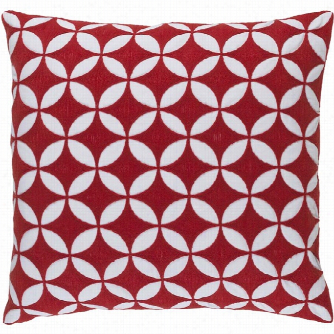 Surya Perimeter Down Fill 18 Square Pillow In Red