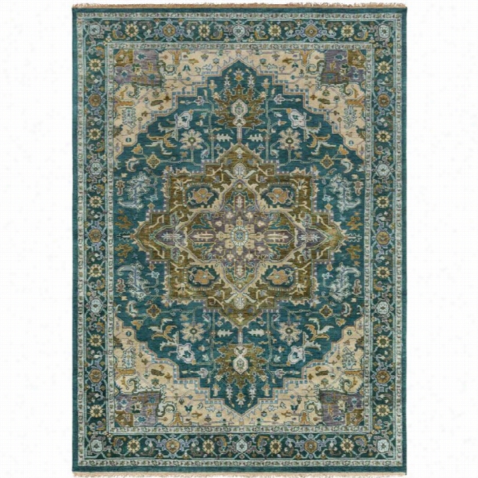 Surya Zeus 9' X 13' Hand Knotfed Wool Rrug In Blue