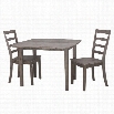 Boraam Boulder 3 Piece Dining Set in Driftwood Gray Wire Brush