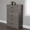 South Shore Gloria 5 Drawer Chest in Gray Maple