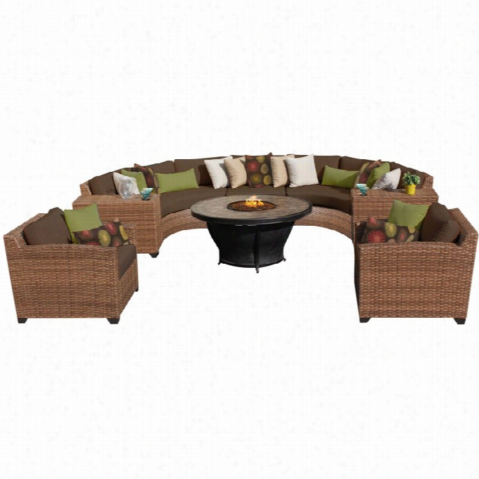 Tkc Laguna 8 Iece Outdoor Wicker Sofa Set In Cocoa