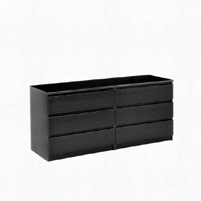 Tvilum Scottsdale 6  Drawer Double Dreseer In Black Woodgrain