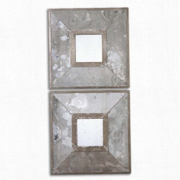 Extreme Gisila Squares Antiqued Mirorrs (set Of 2)