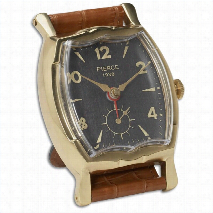 Uttermost Square Pierce Brass  Rim Wristwatch Alarm