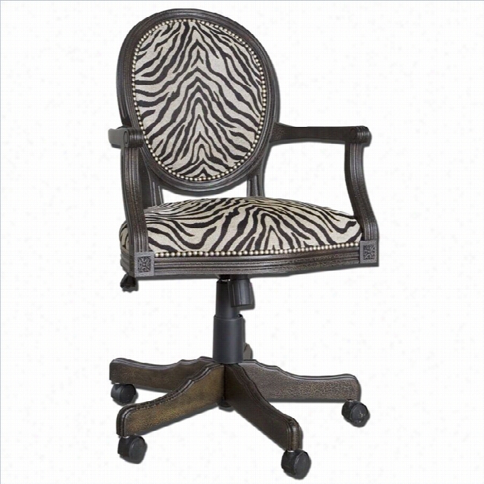 Utterost Yalena Swivel Desk Office C Hair In Black And Dqrk Esspresso