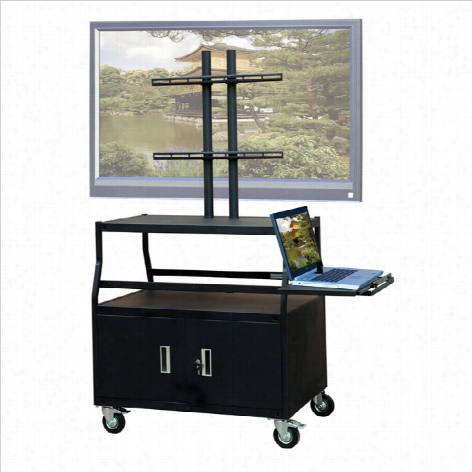 Vti  Wide Body Cabinet Cartfor Up To 55 Flat Panel Tv  W/ Pull Out Shelf