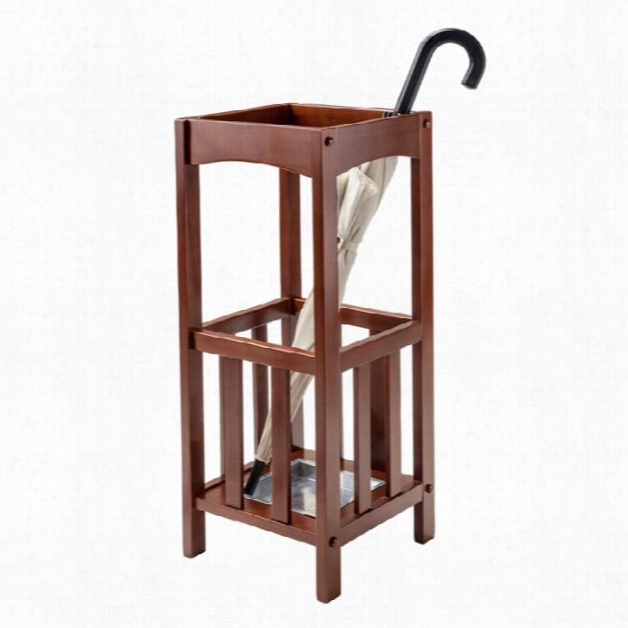 Winsome Rex Umbrella Stand With Me Tal Tray In Wlnut