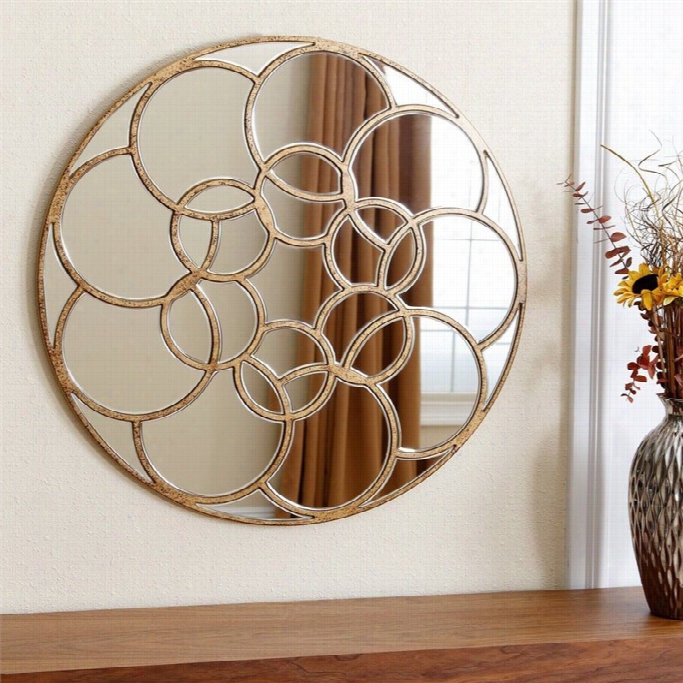 Abb Yson Living Alanis Round Wall Mirror In Gold
