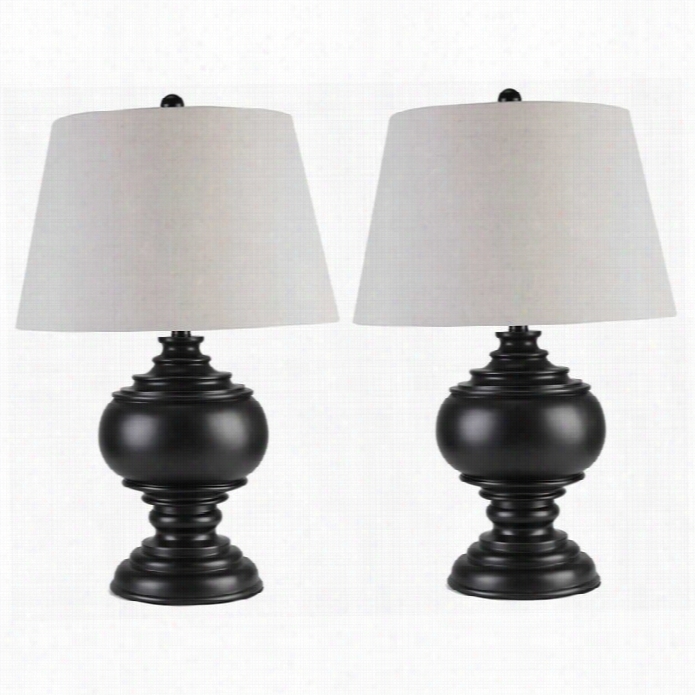 Abbyson Living Alexis Table Lamp In Ebony (set Of 2)