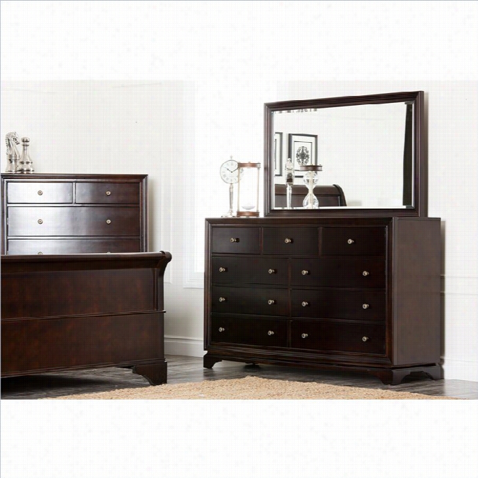 Abbuson Living Capriva Dresser And Mirror Set N Gloomy Truffle