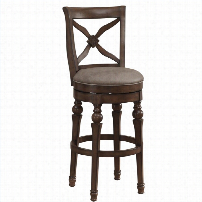 Americann Her Itage Livinngston 30 Bar Stool In Sienna And Camel