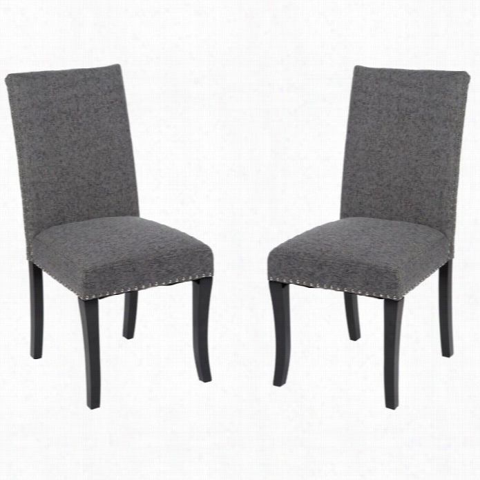 Arjen Quickening Accent Claw Dining Chair In Char Coal (set Of 2)