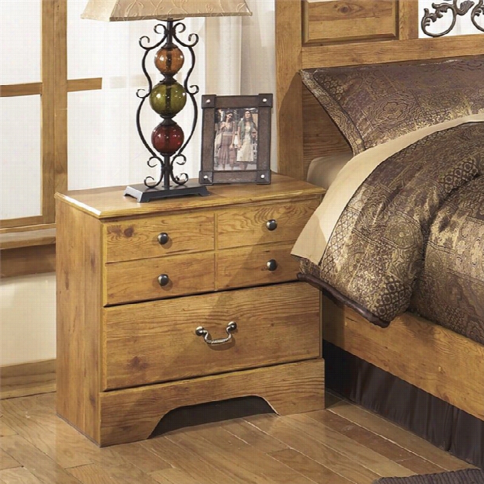 Ashley Bbittersweet 2 Drawer Wood Nighsttand In Light Brown