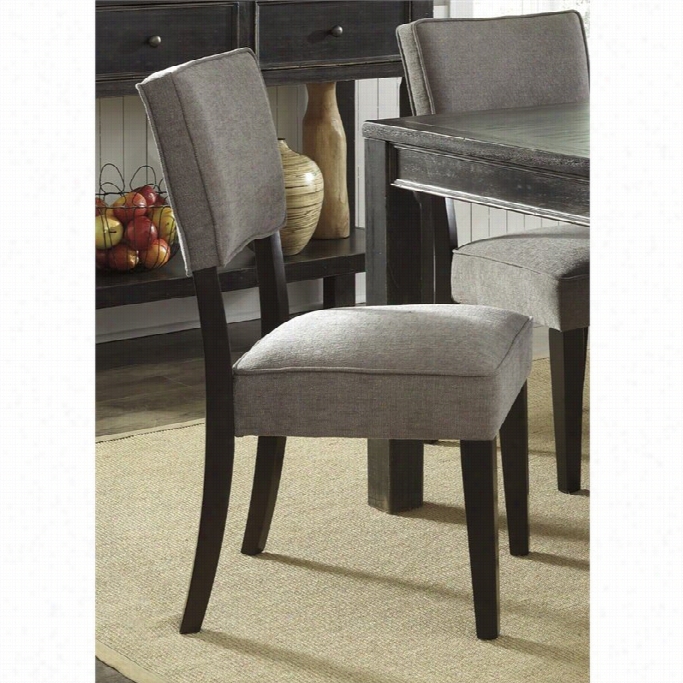 Ashley Gavelston Fabric Upholstered Dining Chair In Gray