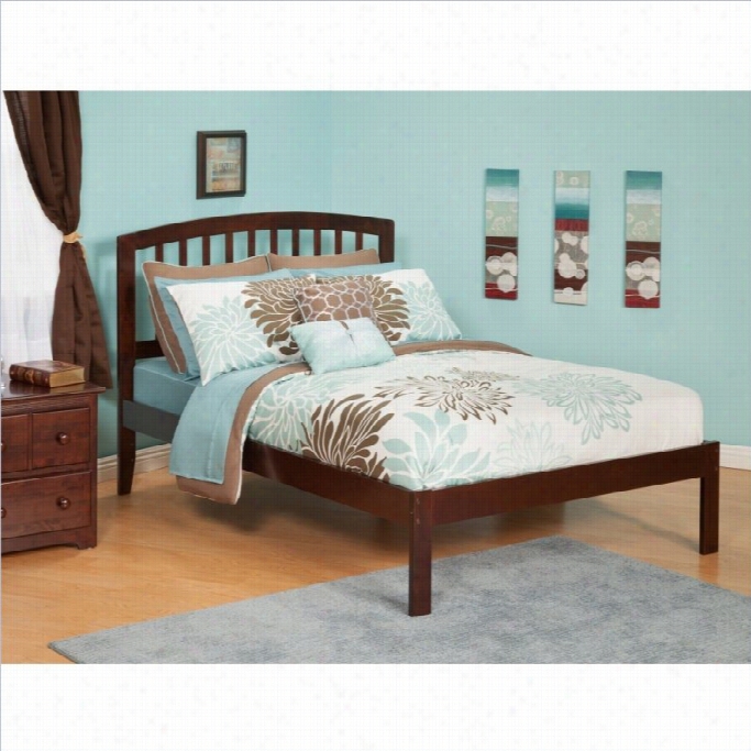 A Ttlantic Furniture Richmond Bed With Open Foot Rail In Antique Walnut-tiwn