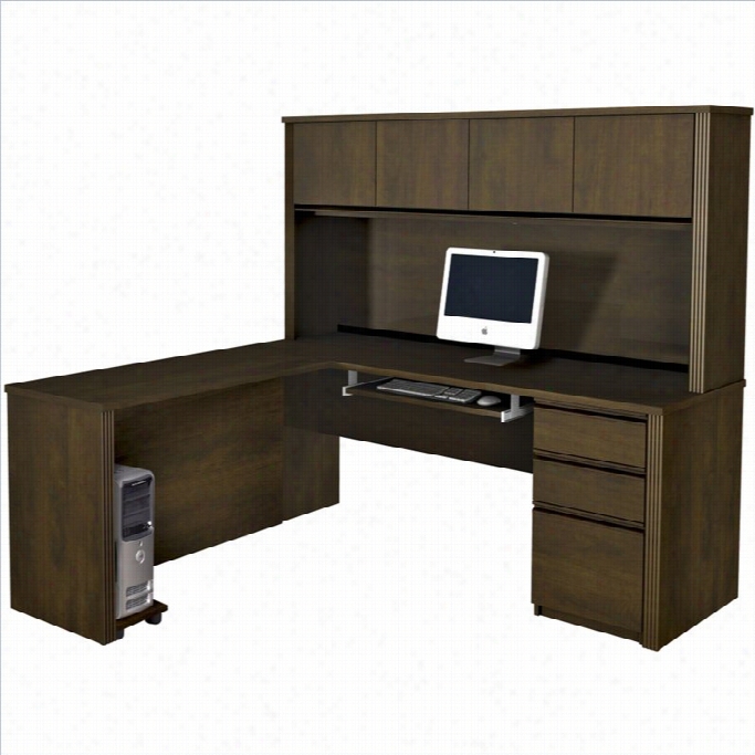 Bestar Prestige 5-piece L-shape Desk In Chocolate